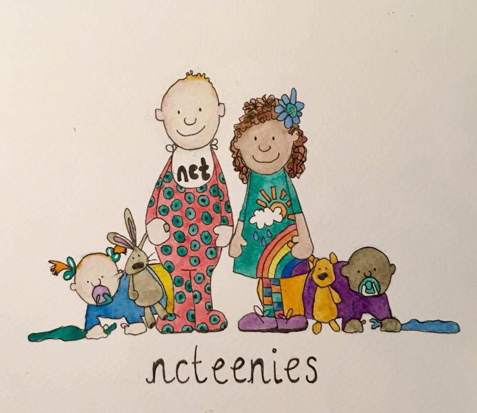 Drawing of children and their teddies at NCT toddler group