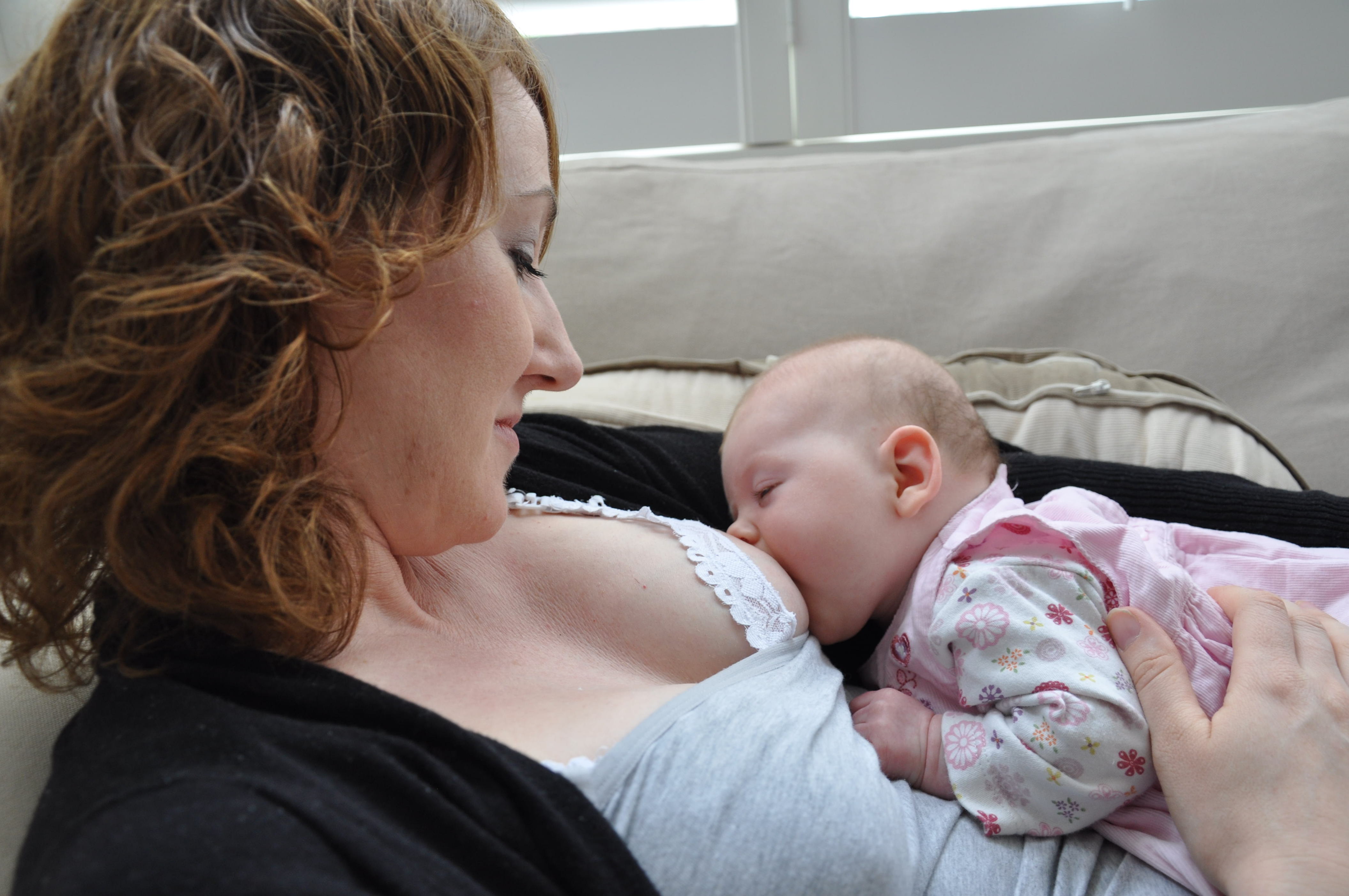 Mum breastfeeding her baby.