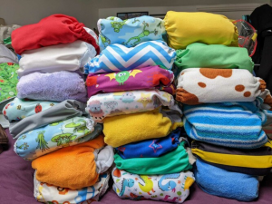 Colourful reusable nappies