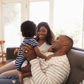 family on sofa