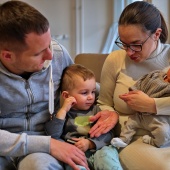 Family with new baby