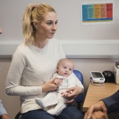 Parent and baby at the GP