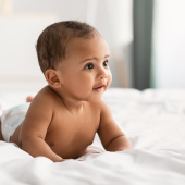 Baby on bed