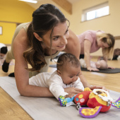 Mother and baby yoga