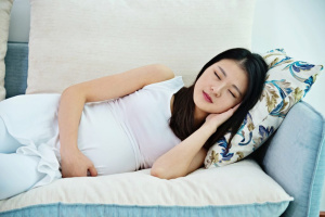 Pregnant woman sleeping