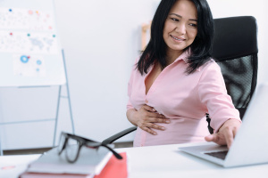 pregnant woman working