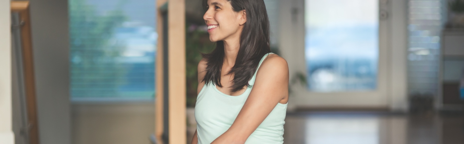 Pregnant woman or person practising yoga