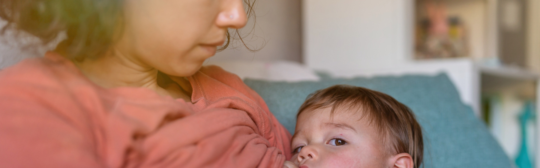 Breastfeeding on the sofa