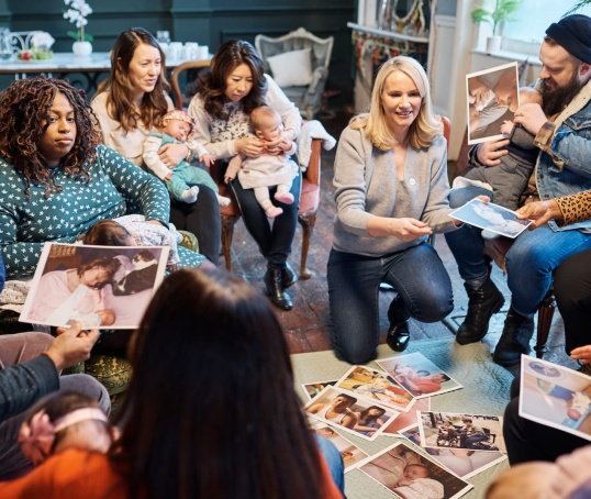 Parents at a postnatal group