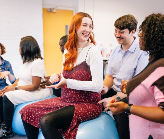 Parents at an antenatal course