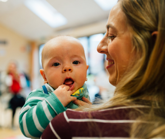 Mum with baby on shoulder
