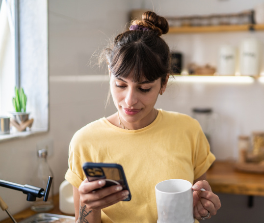 Young person checking their phone