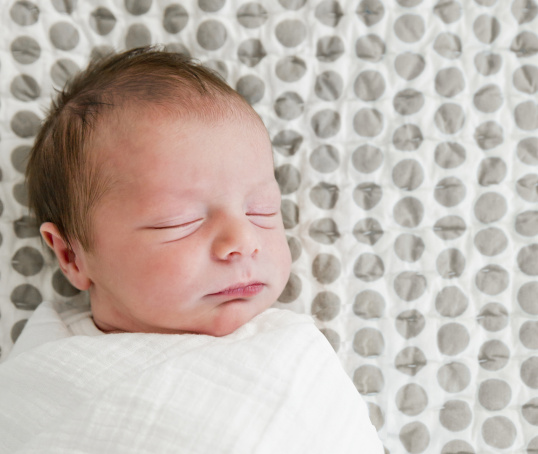 Swaddled baby