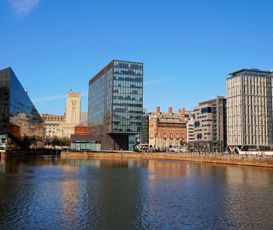 Liverpool buildings by the water
