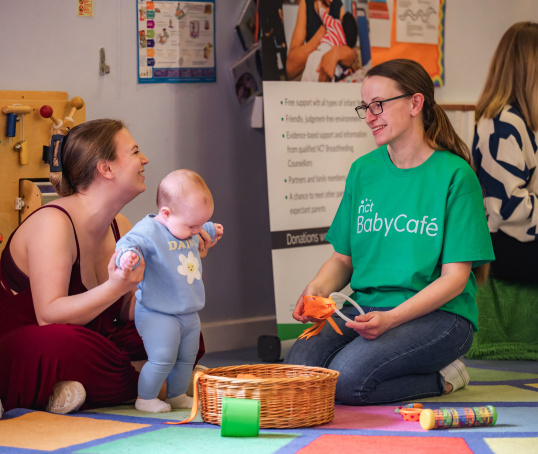 Mum and baby at a Baby Cafe
