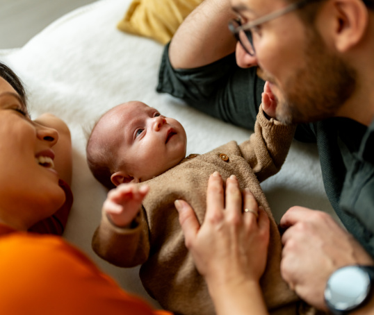 Couple with a baby