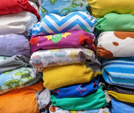 Colourful reusable nappies