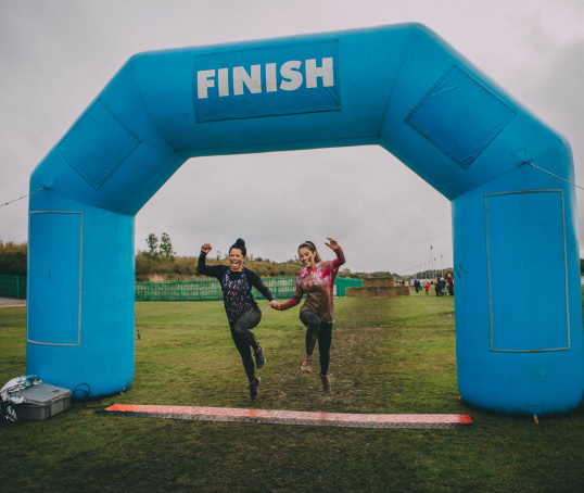 Runners at the finish line