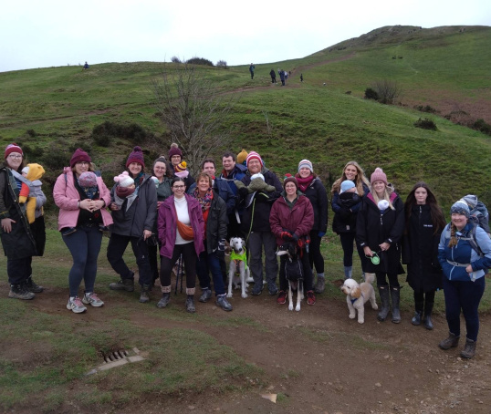 Parents and babies on an NCT Walk and Talk
