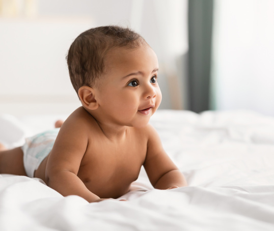 Baby on bed