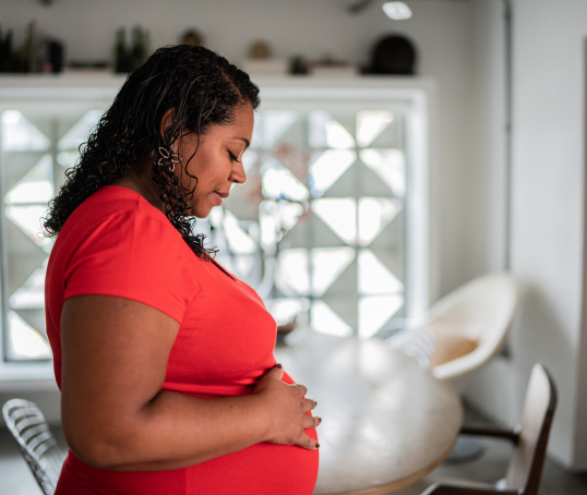 Pregnant woman or birthing person at home