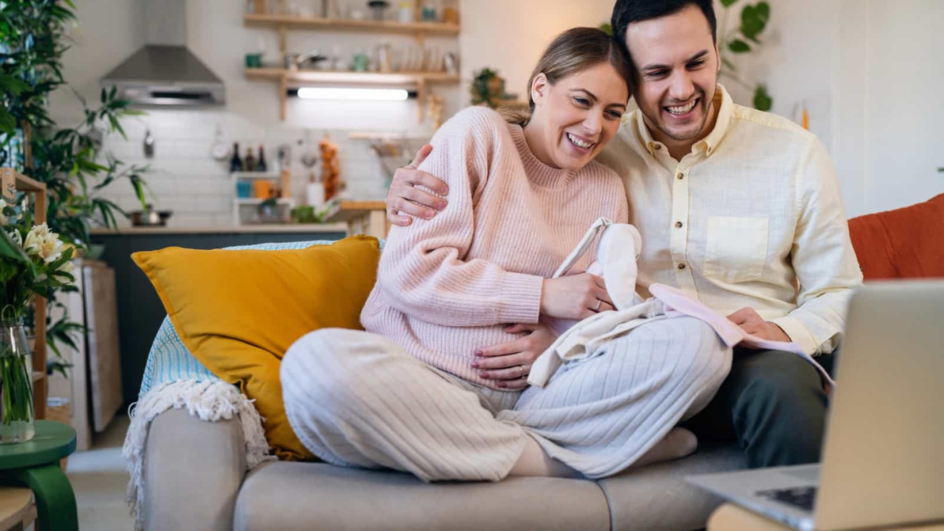 Pregnant Couple on Video Call