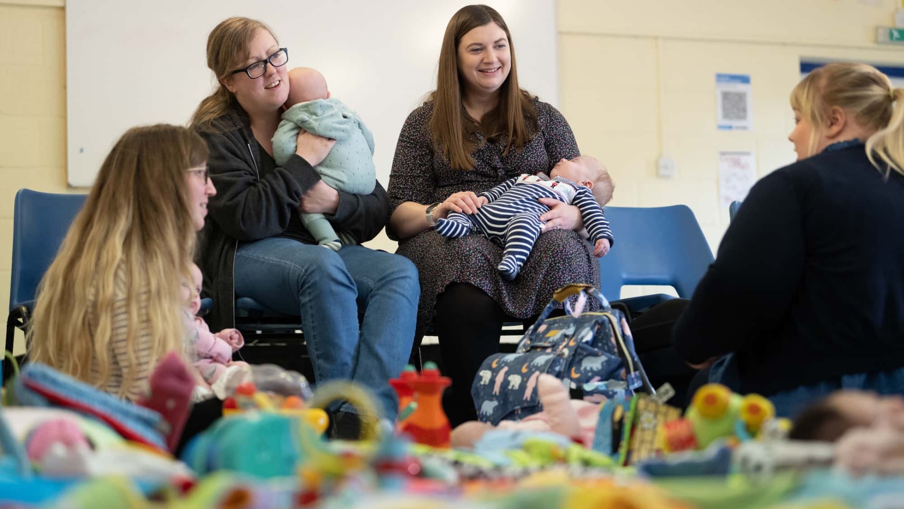 Mums at support group with their babies