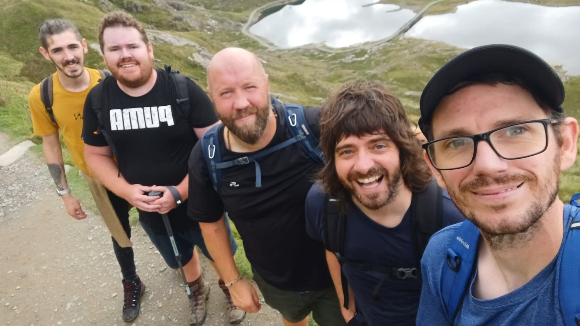 Group of dads on a hike