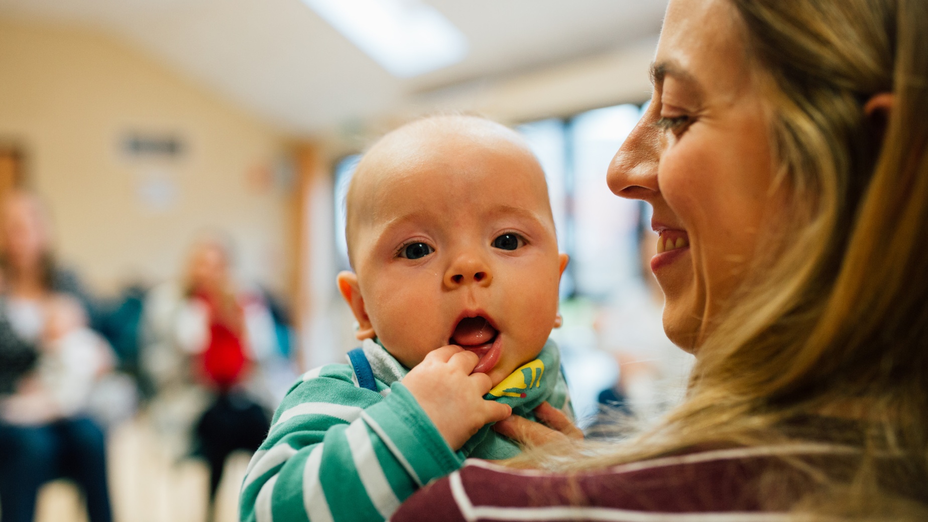 Mum with baby on shoulder