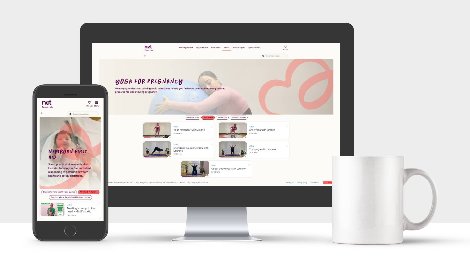 NCT Parent Hub website display on desktop and mobile