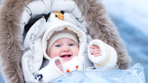 baby in snow suit