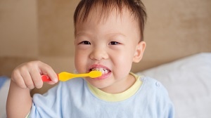 Toddler with toothebrush