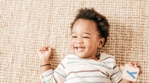 toddler lying down