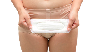 women with maternity pad