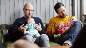 Two fathers and their babies