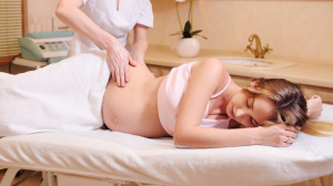 Pregnant woman having a massage