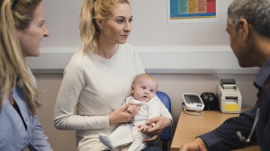 Parent and baby at the GP