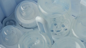 Bottles in steriliser