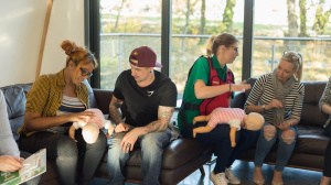 Parents learning first aid