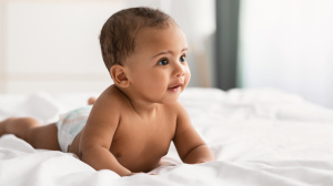 Baby on bed