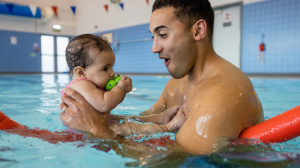 Taking a baby swimming