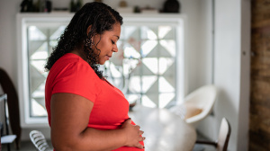 Pregnant woman or birthing person at home
