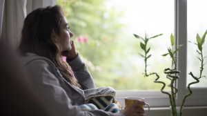 Looking out of a window