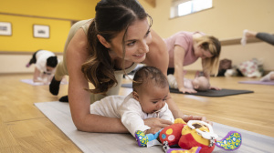 Mother and baby yoga