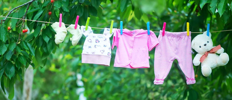 baby clothes on clothes line