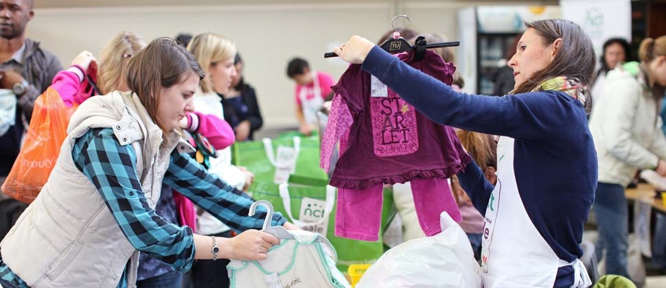 Sellers at a nearly new sale