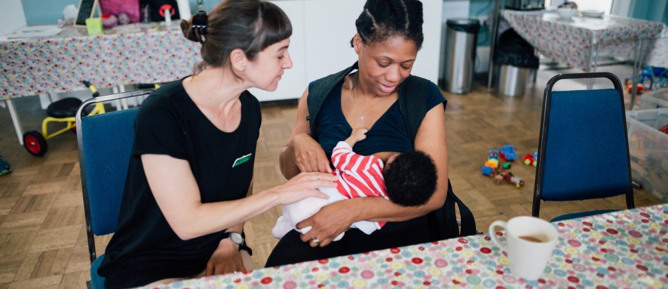 breastfeeding mother with an NCT breastfeeding counsellor