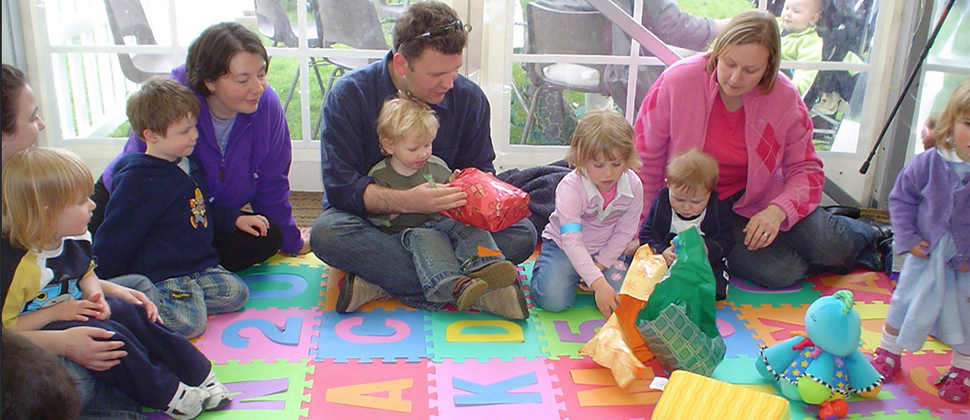 Group of parents and toddlers