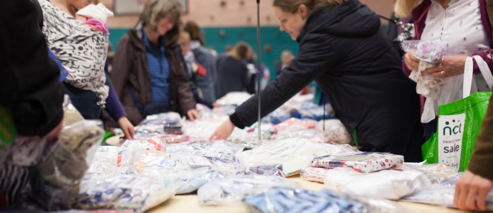 Shopping at the Nearly New Sale