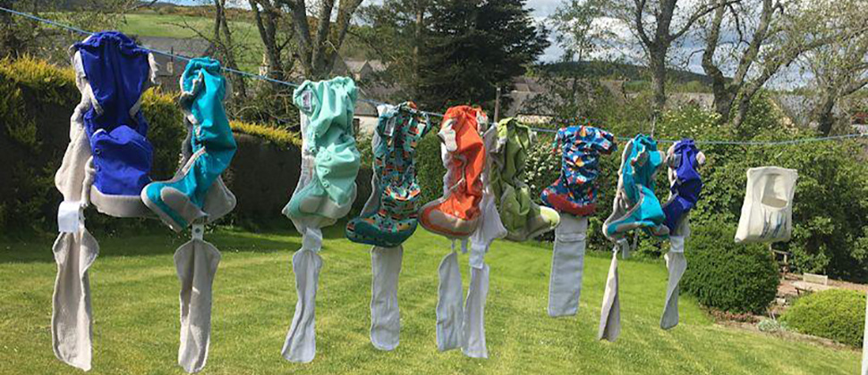 Nappies on a washing line